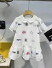 Top Baby Jirt Cartoon Match Impring Princess Robe Taille 100-160 cm Kids Designer Vêtements Summer High Quality Girls Partydress 24Pril