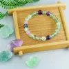 Original Fluorite Bracelet with Natural Stone Crystal Charm Jewelry for Women Yoga Meditation Healing Energy Bangle Man Gift 240423