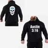 Sweats à capuche masculine 2024 automne / hiver Nouveau lutteur célèbre Steve Austin Mens Black Sweat Street Sports Leisure Poulied