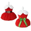 Vêtements pour chien animal de Noël de vêtements de Noël robe mpire de jupe rouge