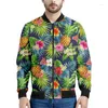 Vestes pour hommes fleur hawaïenne Veste à glissière hommes 3d Plantes tropiques imprimées motif de bombardiers