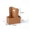 Present Wrap 10st Romantic Kraft Paper Handheld Flower Box Bouquet Wrapping Bag Portable Coffee Cup Weding Party Supplies