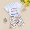 Kleidungssets 2pcs Kleinkind Junge Sommerkleidung Kurzarm Tops Baseball Star Print Shorts Set Baby Outfits