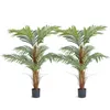 Dekorativa blommor vevor konstgjorda areca palmträd 4-fots hög tropisk sidenväxt 2-pack-
