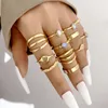 Mescola anello di trattenere dimensioni set per donne 22 pezzi/set vintage argento oro anelli di farfalla per le dita dei dita gifts Girls Snake Chain Anello impila