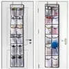 Storage Bags White Cloth Holder Rack Grid Wall-mounted Shoes Bag Over Door 30x150cm Bedroom Closets Household Net
