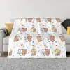 Blankets Cute Cartoon Blanket Flannel Panda Bear Dudu Bubu Hugging Cozy Soft FLeece Bedspread