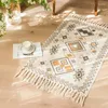 Carpets Boho Decor Geometric Patern Tassel Bohemia Handmade Cotton Macrame Anti-Slip Take Toven Mat Porte-Floor Bath Tapis 60x90