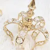 Świece złoto i srebrna korona kryształ kandelabra nordycka romantyczna przy świecach dekoracja obiadu kreatywny stół do salonu