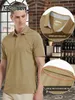 Tacvasen Summer Cotton Blend Golf Polos Shirts Mens Polo T-Shirts Quick Dry Casual Short Short Pullover Tops Outdoor Time 240513