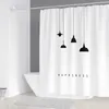 Enkel geometrisk nordisk badrumsgardin ljuskrona tryckning av duschgardin Polyester Vattentät hemdekoration med 12 krokar 240514
