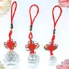 Chandelier Crystal Chinese Knot With Hanging Ball Glass Prism Feng Shui Faceted Balls Year Decorations Home Pendant Ornaments