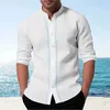 Camisas masculinas Camisas casuais Camisas casuais 2024 Long SLVE Hawaiian Mens Tops STRT Outdoor Lightweight suave confortável confortável Tamanho grande Y240514