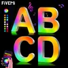 Fivemi 26 Alphabet LED Lights Letters Kolorowa inteligentna aplikacja DIY Music Sync Letter Light Game Room Room Bar Decor Decor Prezent 240513