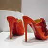 Дизайнерские высокие каблуки без спины для женщин Redbottoms Роскошные туфли Red Bottoms High Heels Platform Sandals Fashion Slipers Slingback
