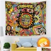 Wandteppiche Psychedelic Tarot Trippy Sublime Sun Tapestry Wall Hanging Hippie Pilz Ästhetic Room Home Decorhome Drop Lieferung GAR DHMZR