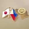 Brooches Japan And Philippines Crossed Double Friendship Flags Lapel Pins Brooch Badges