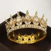 Hair Clips Wholesale Gold Crystal Headdress Prom Pageant Full Round Circle King Crowns For Cake Decoration