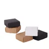 ギフトラップ50pcs多機能Kraft Paper Box Brown Cardboard Handmade Soap diy Black Packaging Jewelry