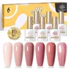 Nude Pink Gel Polish Zestaw Spring Summer Kolor zielony czerwony kolor żel lakier do paznokci 10 ml 6pcs varnis półprodukt 240423