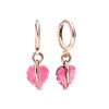 Boucles d'oreilles étalon seialoy rose murano feuilles d'oreille pour les femmes filles dinosaure charme papillon rose rose coloride cercle couple