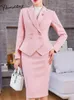 Abito da due pezzi Yitimuceng Blazer Skirt Women Sust Classic Elegant Office Stui