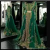 Robes de soirée musulmanes vert émeraude formelles Abaya Dubaï Dubaï Robe de bal en dentelle turque 2020 Robes de fête