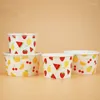 Cuilles jetables Paies 50pcs Net Red Colorfu Paper Bowl Salad Boîtes d'emballage Boîtes d'anniversaire Favors Favors Ice Cream tasse avec couvercle