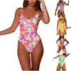 Swimons de maillots de bain pour femmes Swimsuit One Piece Monokini Y2K Floral Imprime Bikini Bathing Fssue Skinny Suspender Trajes de Bano Mujer