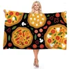 Towel 3D Delicious Food Pizza Burger Printed Bath Shower Rectangular Soft Microfiber Beach Mat Picnic Blanket