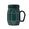 Кружки керамические кружки северный стиль простая геометрическая линия зеркальная обложка офис чай чайная чашка студенческая подарка вода