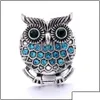 Andere andere Snap -Knopf -Schmuckkomponenten Strass Retro Owl 18mm Metallschnappknöpfe passen Armband Armreifen Noosa N0054 DROP D DHSELLE DHX1I