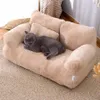 Kattbäddar Möbler Plush Luxury Cat Bed - Super Soft Warm Loptay Cover - Lätt att rengöra non -slip - Idealisk husdjurssoffa för tupplur och avkoppling