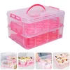 Ta ut containrar Cupcake Box vacker mat crisper macaron stativ muffin mini plast