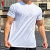 Exercise Muscle Loose Cotton Fitness Short Sleeve Men Basketball Autumn Running Training Elastic Sports T Shirt Round