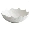 Plates White Ceramic Tableware Fruit Salad Bowl Home-used High-quality El Restaurant Creative Irregular Plate Sashimi