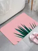 Tapis de conception de feuilles vertes de la feuilles vertes Ensemble de tapis de flanelle douce enlecente à eau Absorbant de la salle de bain Tapis de sol de porte en ligne Drop