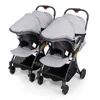 Poussettes # Twins Baby poussette avec sièges d'auto 0-3 ans bébé léger 3in1 quatre roues absorption de choc pliage pour deux bébés H240514