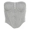 Réservoirs pour femmes femmes sexy sans bretelles couche-coquin bustiers solides tube top crochet bouclé avant les corsets ourlet asymétriques