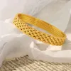 Nicht -trennen Armbänder Armreifen Edelstahl 18 K Gold plattiert für Frauen feine Mode Schmuckarmbänder Armreifen Armreifen