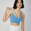 Sirène Curve Double Sling Deep V Yoga Top Top avec poitrine TACHES SEXY SPORTS BRA FAMESSE BRA PILATES PILATES TOP 240428