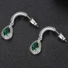 Designer Wassertropfen Ohrringe für Frauen kupferte Platin -Set AAA Zirkon Kristall Koreanische Hochzeitsfeier Schmuck freien Versand