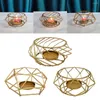 Candle Holders 3D Geometric Gold Polished Tealight Holder Table Top Centerpieces Weddings Event Party Decor Candleholder Stand