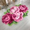 Tapis rose fleur tapis non glissable de salle de bain lavable sans glissement