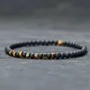 Bracelets de charme Bracelet Mentide Bracelet Tiger Natural Eyes Emperor Small Stone 4 mm Perles Braclet Homme Accessoires Bohemia Beach Jewelry Pulsera Y240510