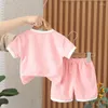 Ensembles de vêtements Version coréenne du style mignon fille bébé bébé à manches courtes shorts frits