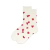 Женские носки мужчины муж милая новинка Funky Loving Loving Red Pattern Cotton Crew Sock Street Tide подарок