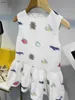 Top Baby Jirt Cartoon Match Impring Princess Robe Taille 100-160 cm Kids Designer Vêtements Summer High Quality Girls Partydress 24Pril