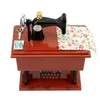 Decorative Figurines Retro Mini Sewing Music Box Machine Model Creative Gift Birthday Home Decoration Desktop