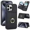 Ring Flip-Back Carte Holder Téléphone Étui adapté à l'iPhone 15 Pro Max Fashion Phone Case 14plus 13 12 Pro 11